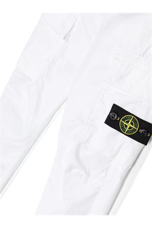 pantalone in cotone bianco STONE ISLAND KIDS | 801630410V0001